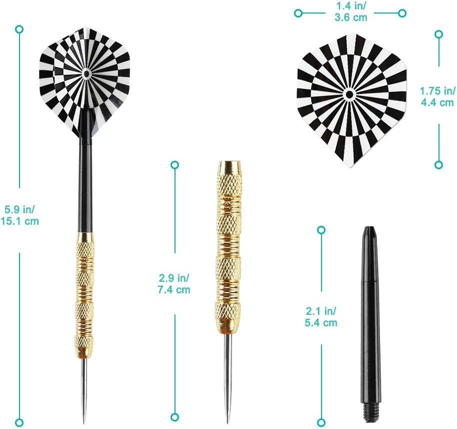 Metal Tip Darts, Steel Tip Darts, 18 Grams Professional Metal Darts, Darts Metal Tip Set, Metal Darts for Dartboard