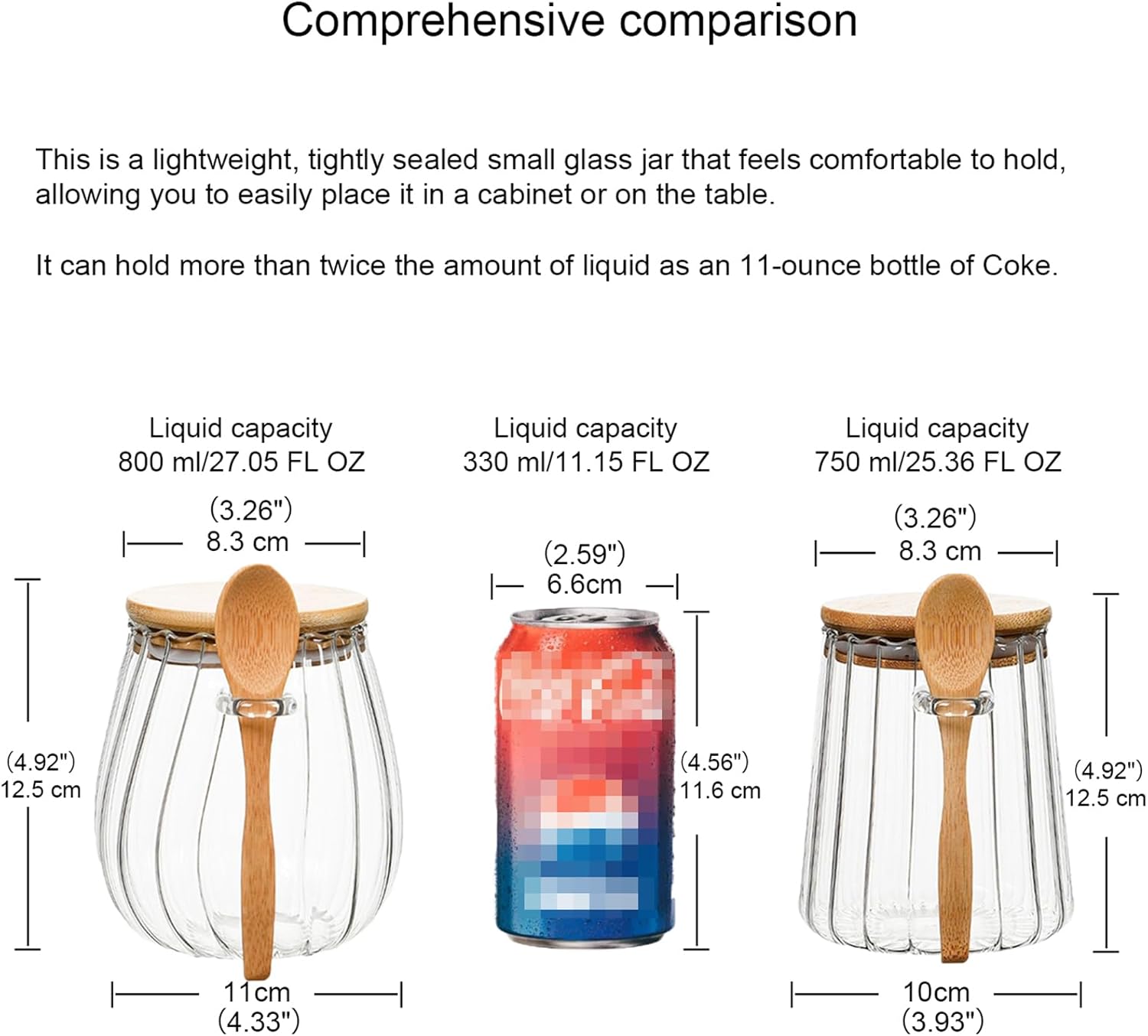 Sugar Bowls Sugar Container 25.36 FL OZ Glass Coffee Canister Airtight Food Storage Jar with Lid and Spoon Candy Jar Coffee Bar Accessories Storage Beans Powder (Conical)