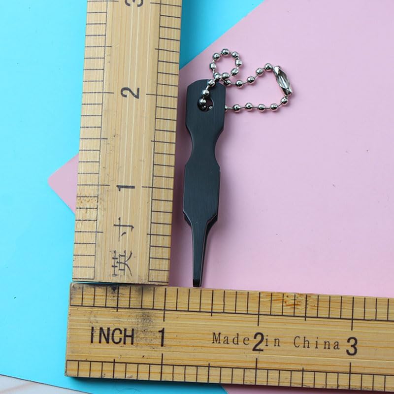 2 Pcs Split Ring Pliers Black & Silver Stainless Steel Fishing Pliers for Rigging and Bait with Keychain