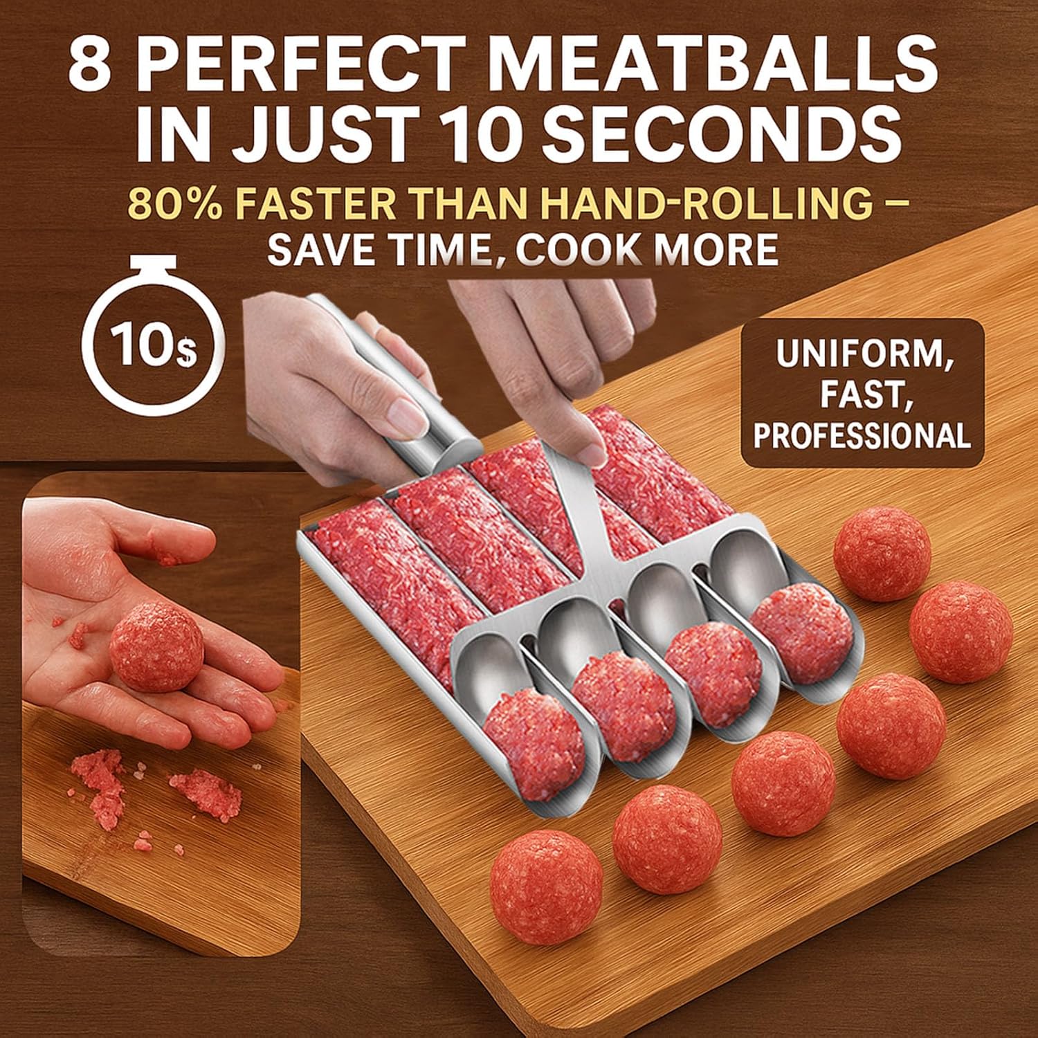 Stainless Steel Silver Meatball Maker Spoon - 1 Piece