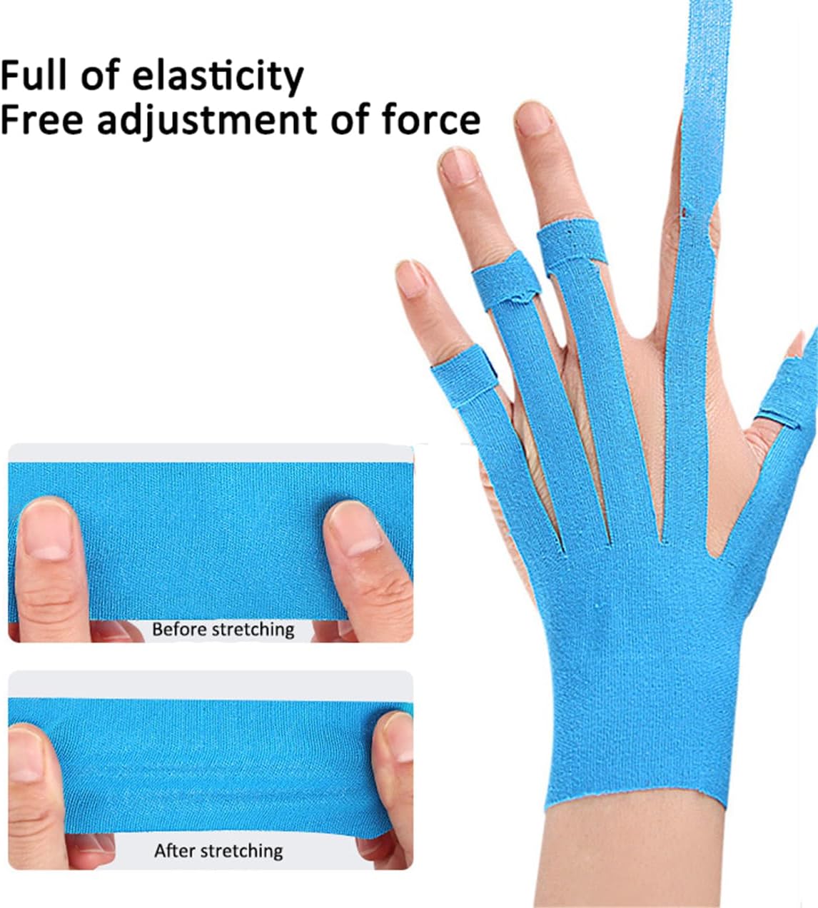 Pre-cut Cotton Sport Tape 3 Pairs Wrist and Finger Support
