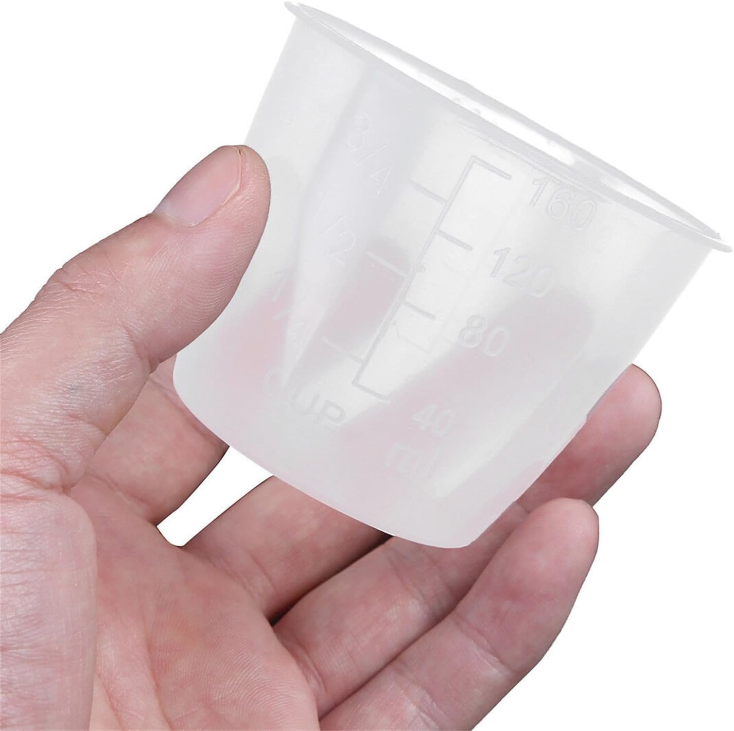 2 Pack Transparent 3/4 Cup Double Rimmed Pet Food Measuring Cups for Dog Food and Rice