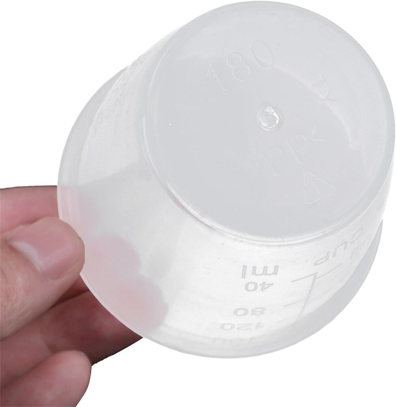 2 Pack Transparent 3/4 Cup Double Rimmed Pet Food Measuring Cups for Dog Food and Rice