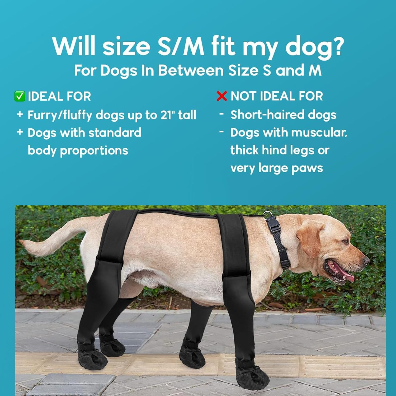 Dog Boots with Straps - Black High Anti-Slip Waterproof Dog Shoes Adjustable Straps Winter Snow Rain Protection Paw Boots for Dogs