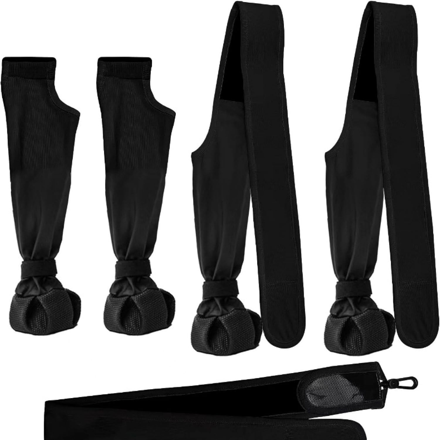 Dog Boots with Straps - Black High Anti-Slip Waterproof Dog Shoes Adjustable Straps Winter Snow Rain Protection Paw Boots for Dogs