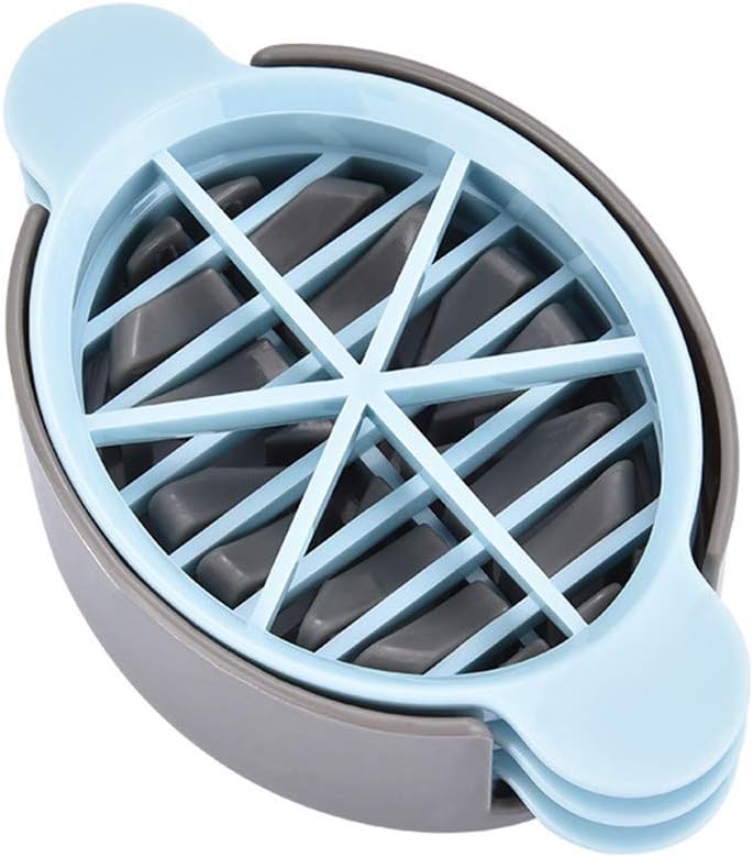 3-in-1 Multifunctional Egg Slicer for Hard-Boiled Eggs Blue Grey Kitchen Gadget