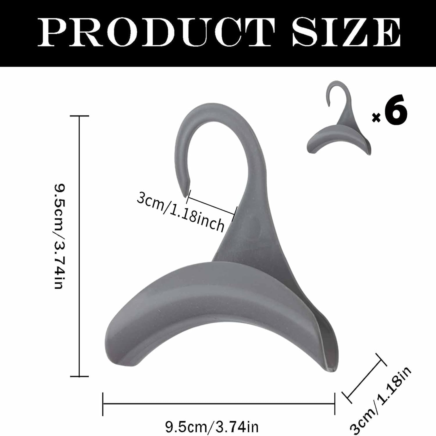 12 Pack Multi-functional Grey Clothes Hangers Space Saving Wardrobe Organisers