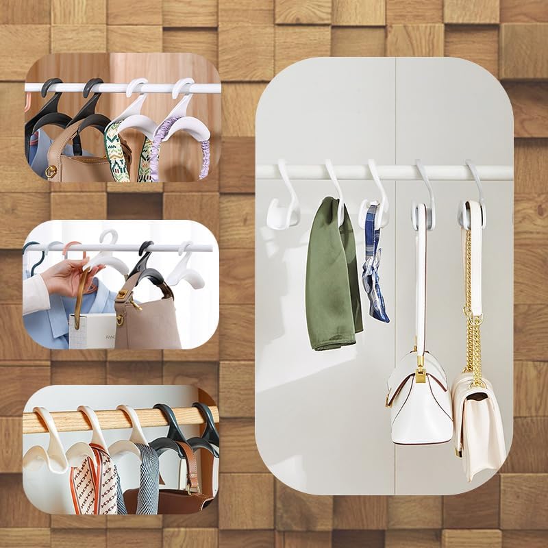 12 Pack Multifunctional White Clothes Hangers for Storage and Organizing