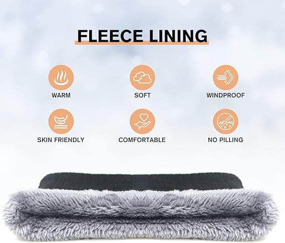 Fleece Neck Warmer for Winter Sports Soft Military Green Cold Weather Activities