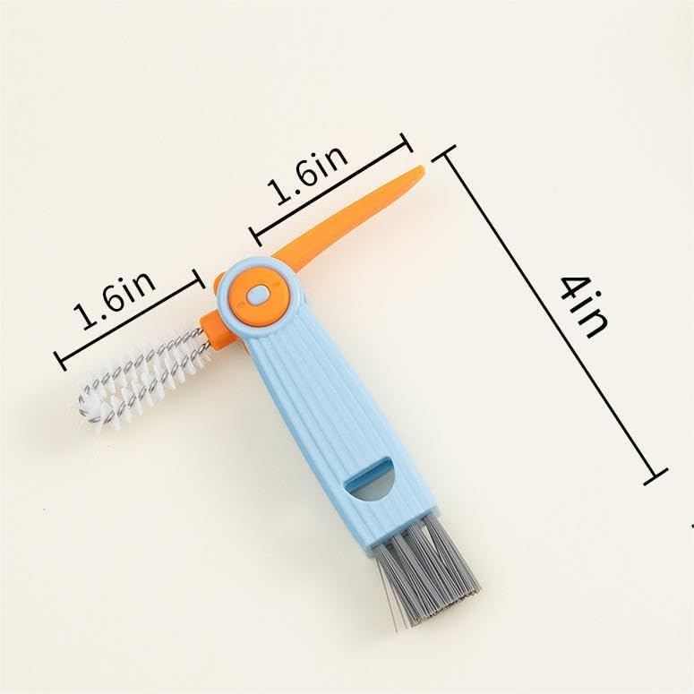 3-in-1 Bottle Cap Cleaning Brush Set with 3 Brush Heads Rotatable Compact Multifunctional
