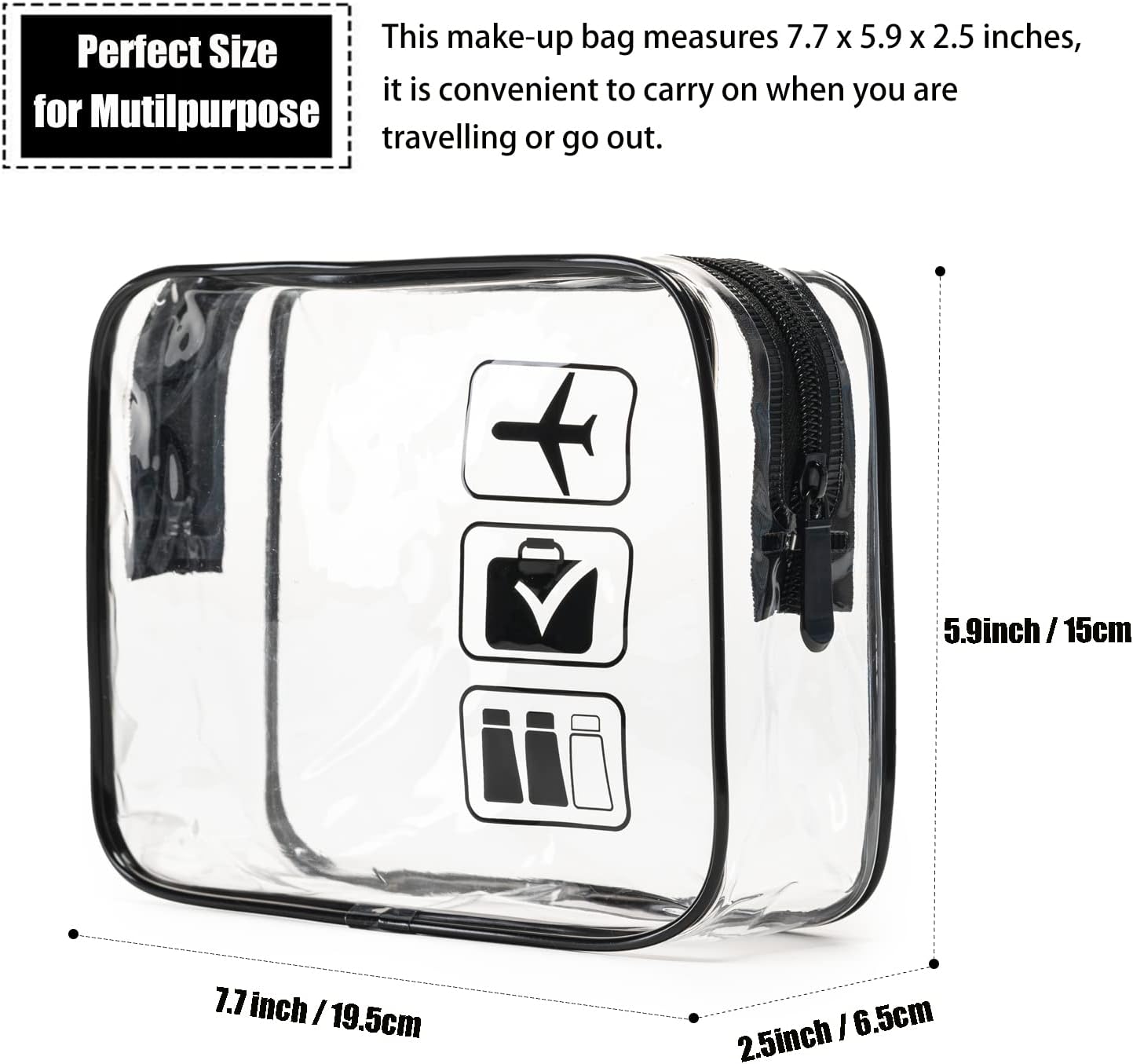 TSA Approved Toiletry Bag Luggage Tag, Perfect Size to fit in Your Carry- Luggage for Travel or Vacatis.