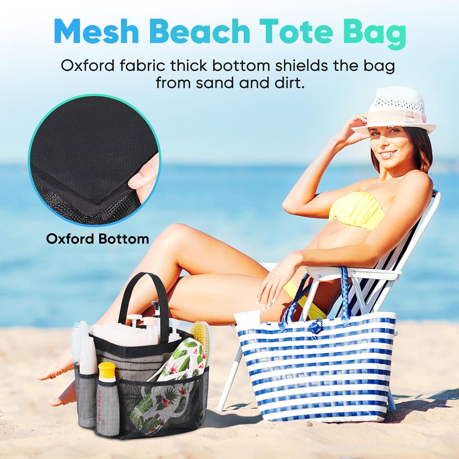 2 Pack Mesh Shower Caddy Portable for College Dorm Room Essentials, Shower Caddy Dorm with 8-Pocket Large Capacity,Shower Bag for Beach,Swimming,Gym