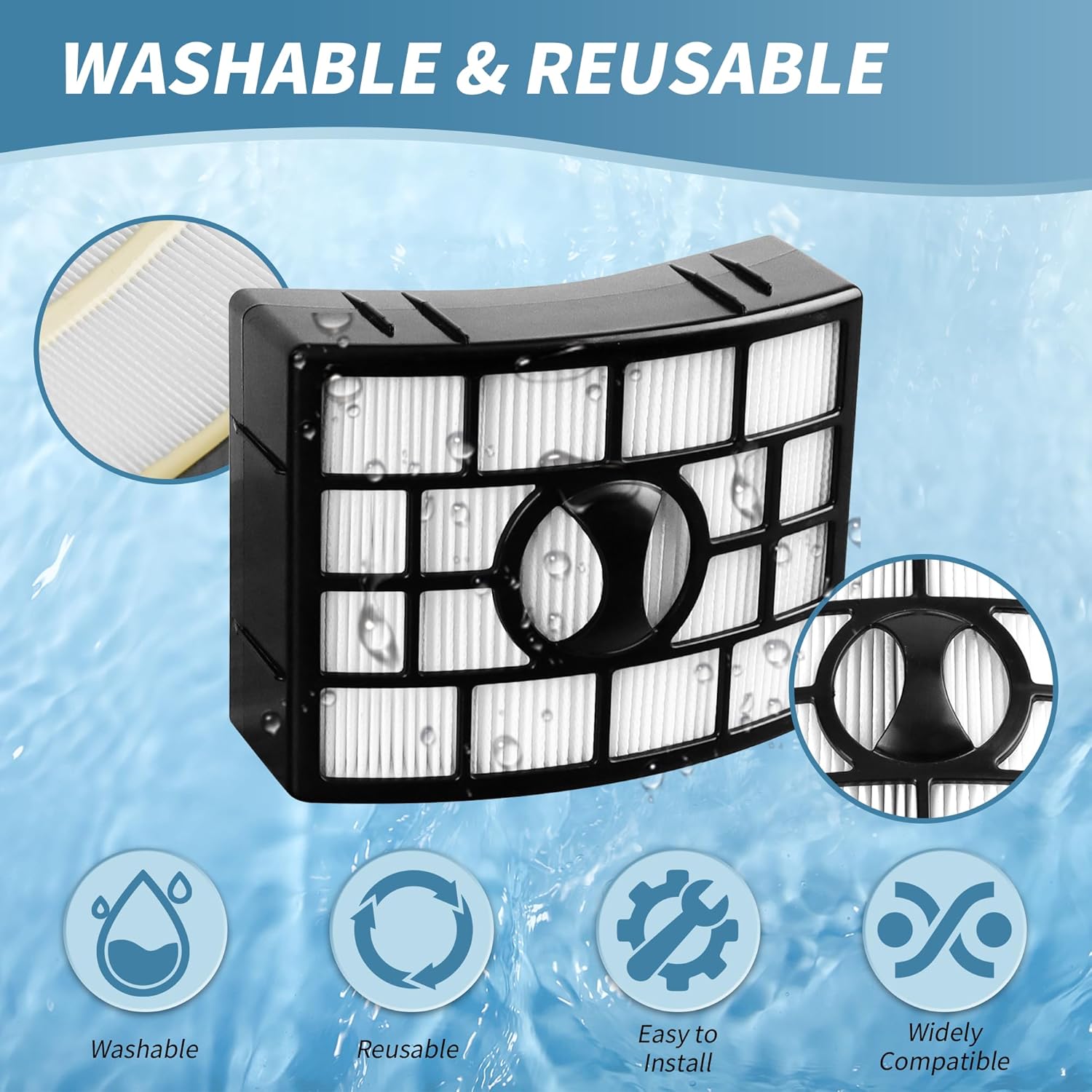 NV752 Filter Replacement Compatible with Shark Rotator Powered Lift-Away AZ1002, NV650 NV651 NV652 NV750 NV751 NV752 NV753 AX950 AX951 AX952 ZU632, Compare to Part # # XHF650&XFF650
