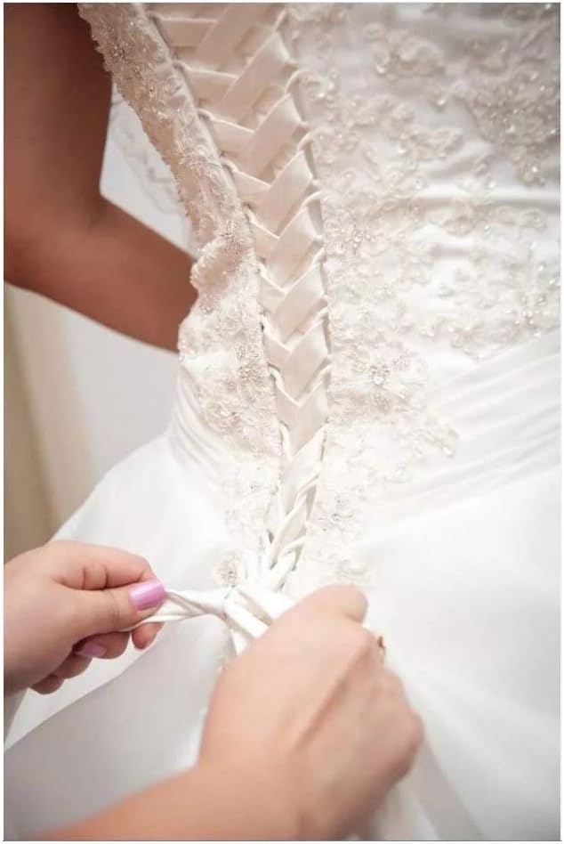 Women's Wedding Dress Zipper Replacement Adjustable Fit Satin Corset Back Kit Lace up for Prom Dress