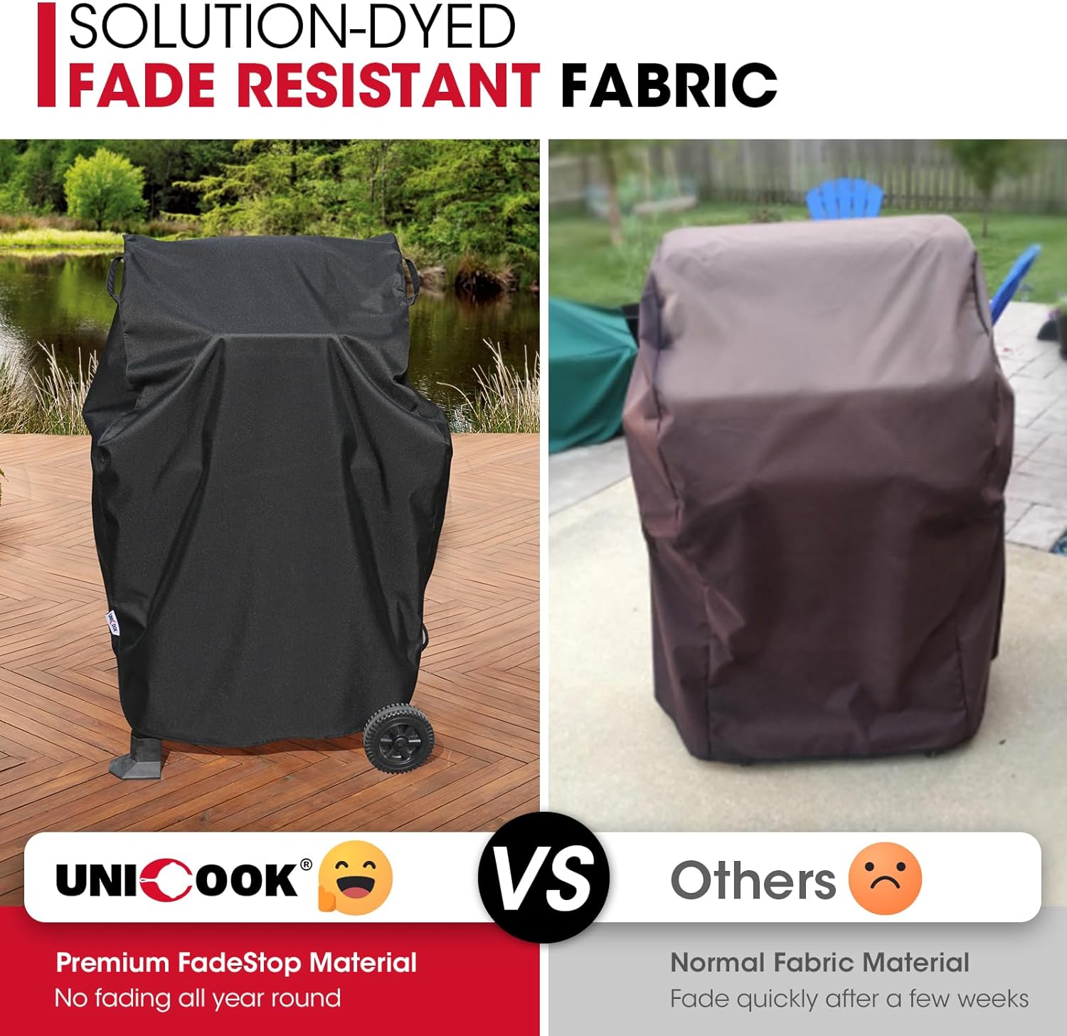 32 Inch Small Grill Cover, Heavy Duty Waterproof 2 Burner Gas BBQ Cover, Compatible with Weber Char-Broil Nexgrill KitchenAid Grills with Both Side Tables Down, All Weather Protection