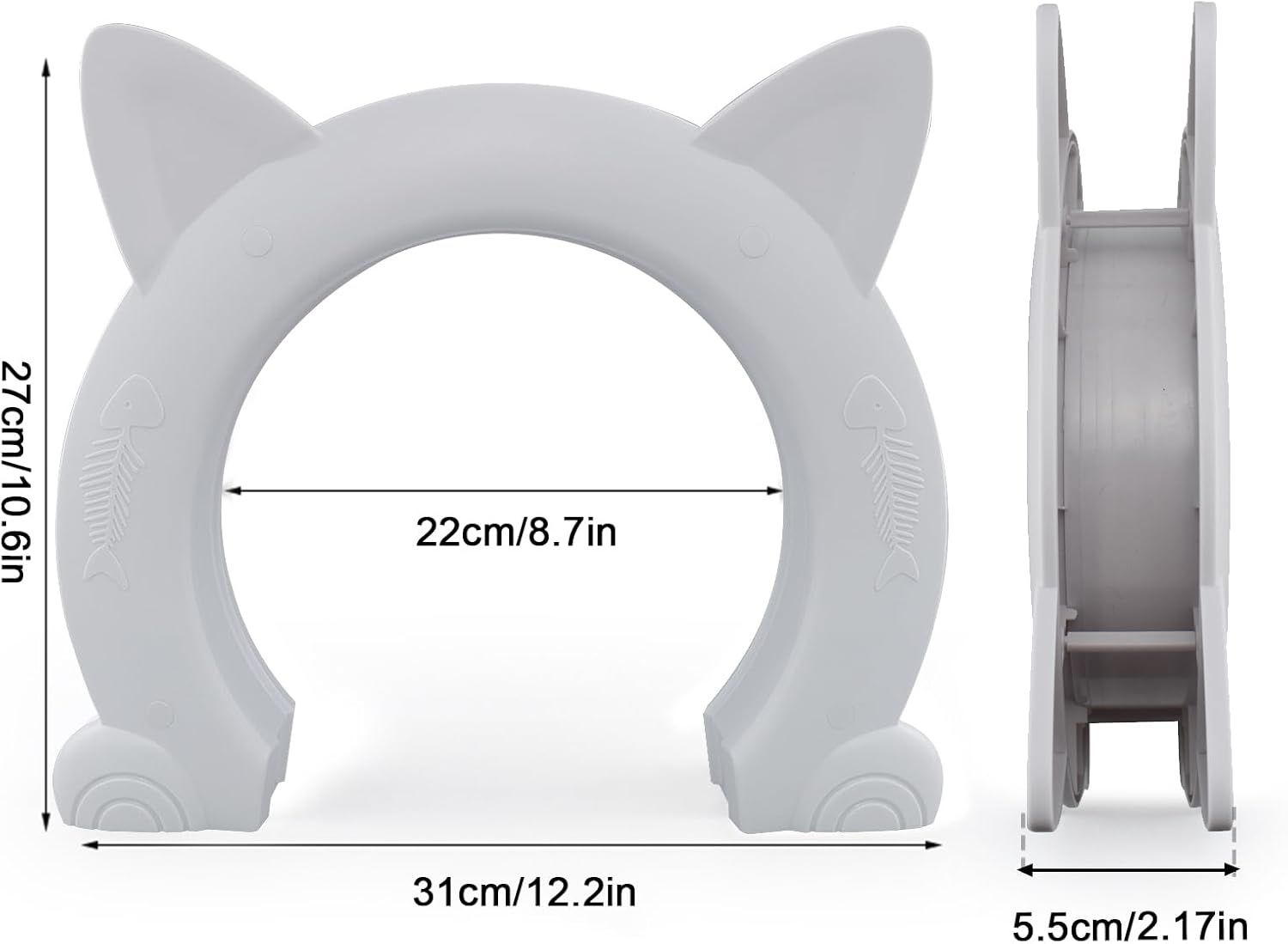 Large Cat Door Interior Door, XL Indoor Cat Door, Pet Doors for Cats, Kitties and Small Dogs (White)