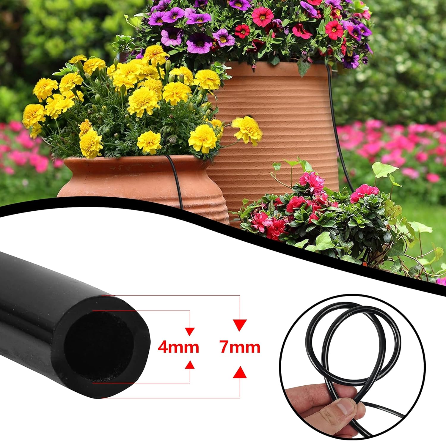 50 FT Distribution Tubing + Garden Hose Guide Spike