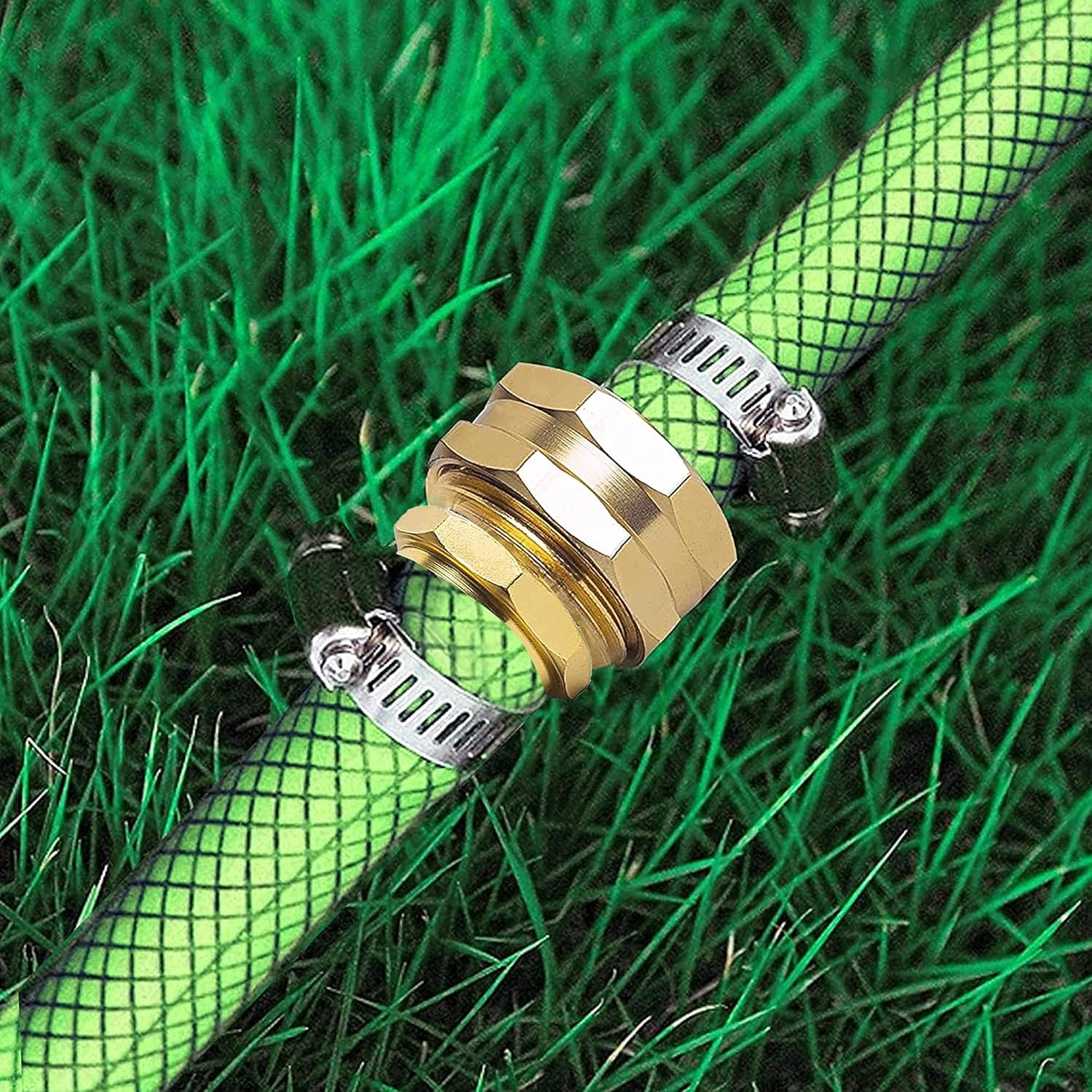 Garden Hose Repair Connector with Clamps + Hose Quick Connector