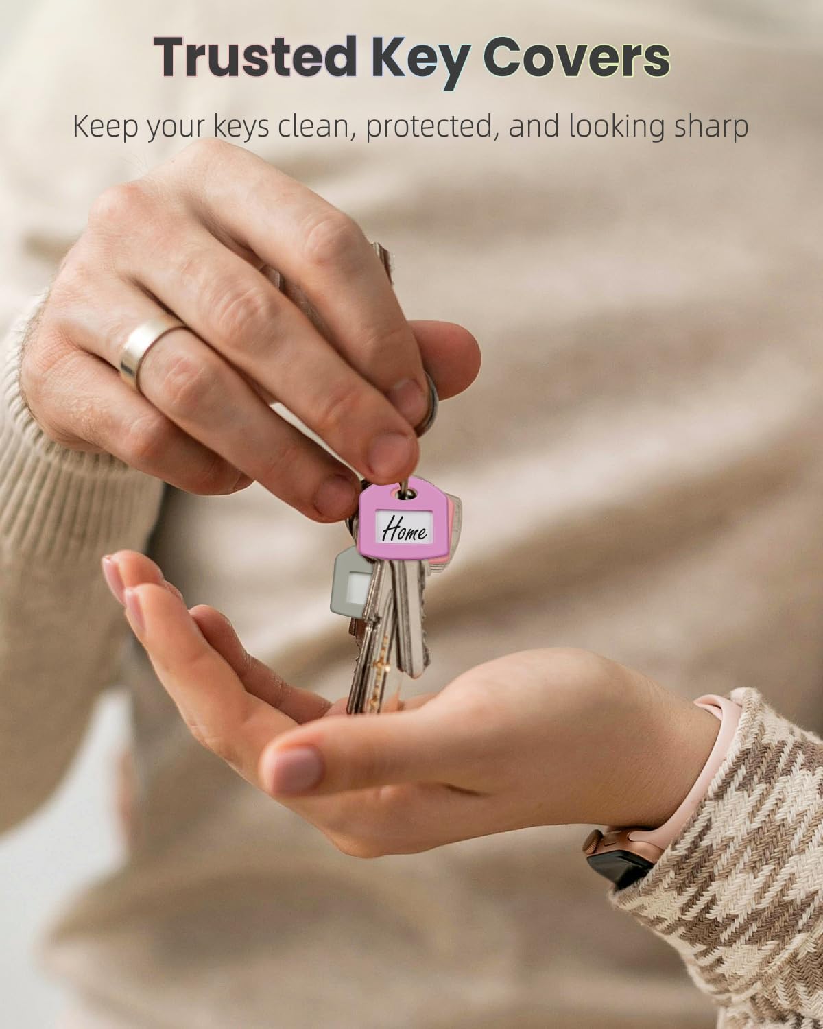 37 Pcs Key Covers Caps 1 Inch Key Covers Protectors with Clear Windows and Blank Paper Labels, Soft Key Identifiers for Standard Regular Thin Flat House Keys, 11 Colors (Not for Odd-Shaped)