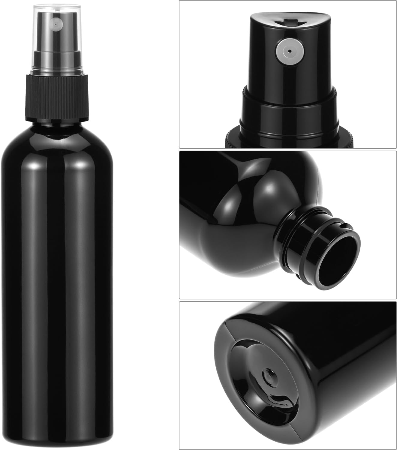 Black Empty Spray Bottles, 30 Pack 4 oz Refillable Plastic Containers with Fine Mist Sprayer for Essential Oils, Perfumes, Cleaning