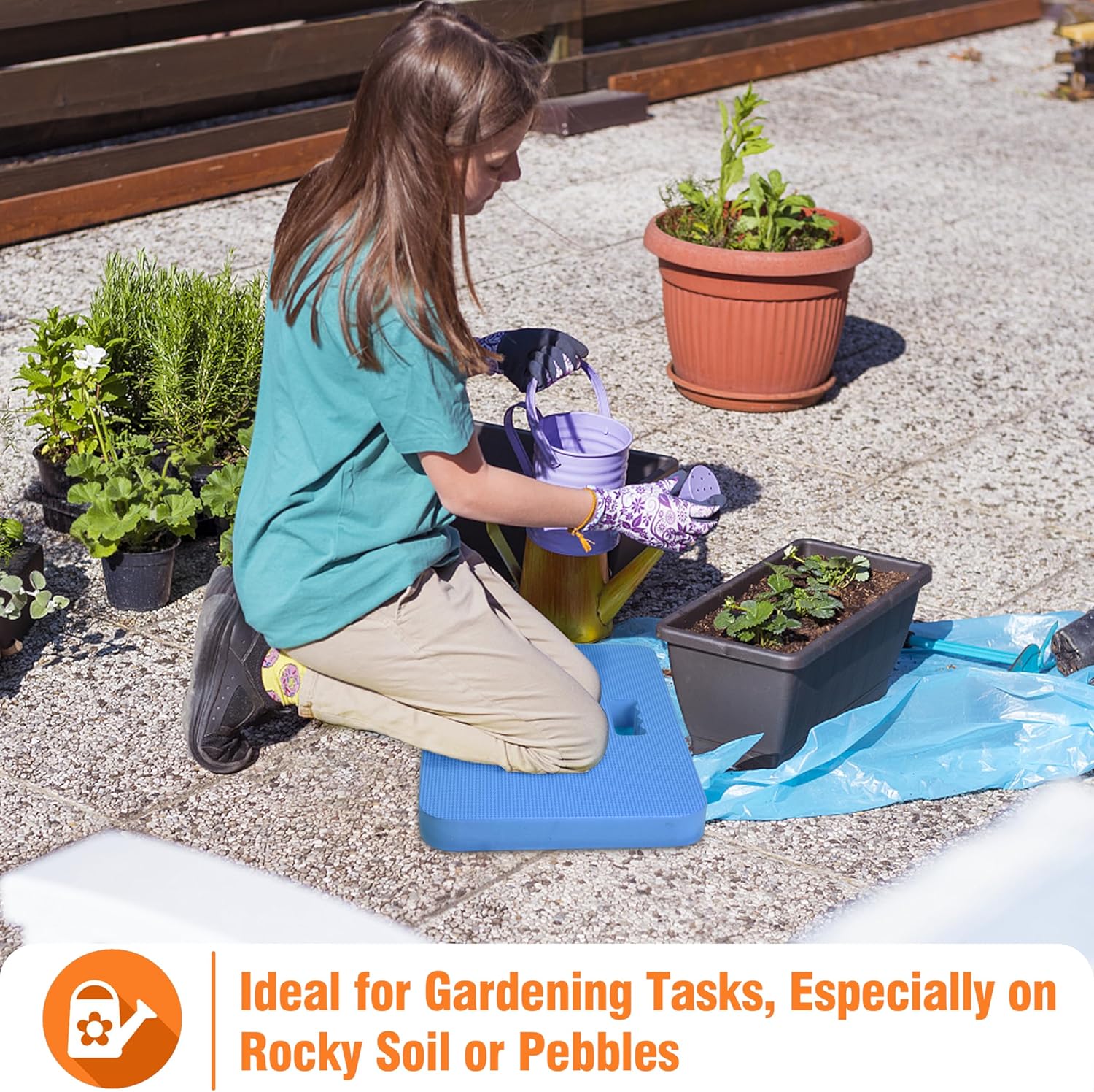 3-Pack Garden Kneeling Pad - For Gardening, Baby Bath, Yoga, Pilates, Exercise, Blue
