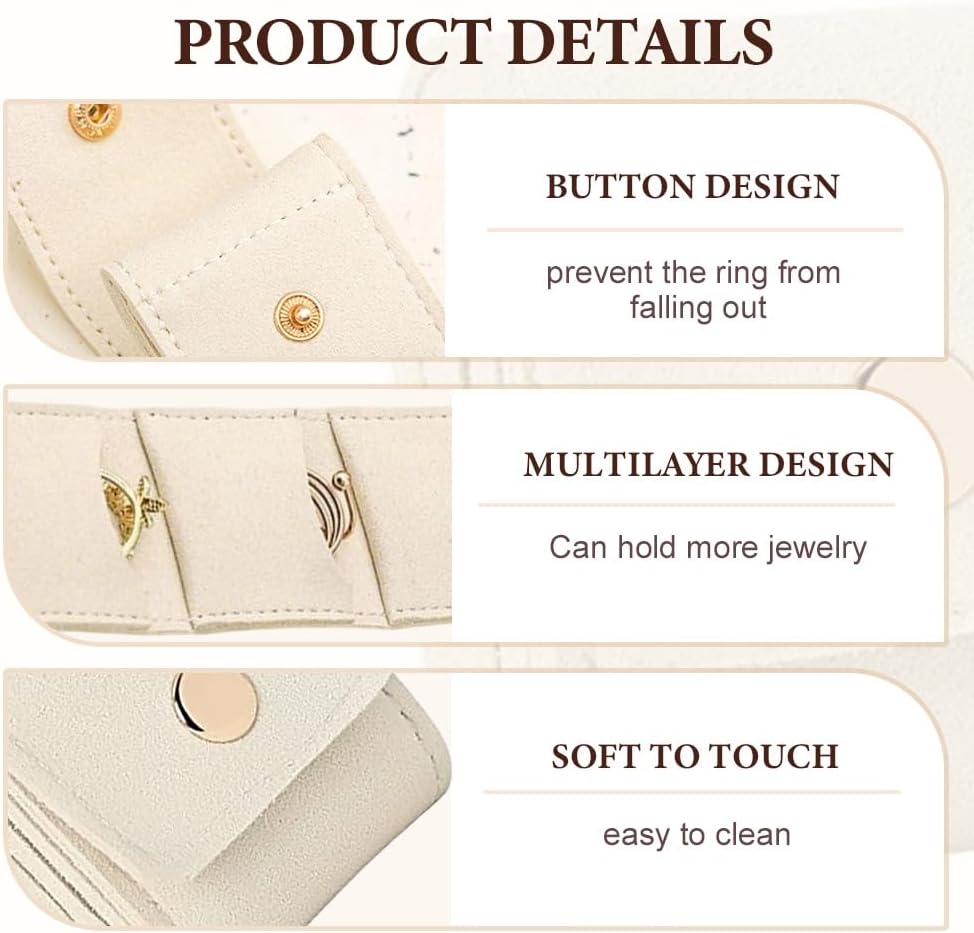 Mini Travel Jewelry Bag, 2026 New Small Jewelry Box Foldable Multifunctional Travel Jewelry Pouch for Earrings, Rings (Pink)