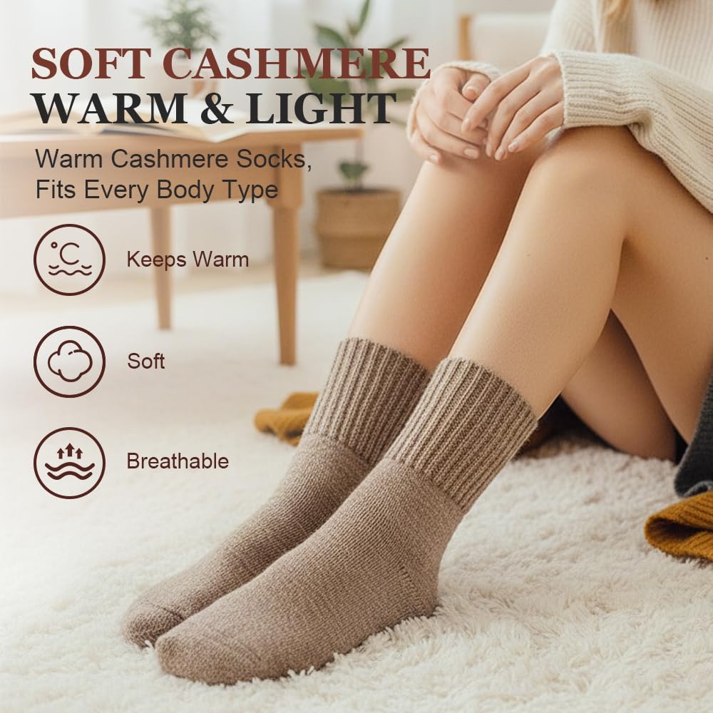 Women's Solid Mid Calf Socks, 2026 New Cozy Soft Comfy Warm Thick Cute Knit Crew Socks Multipack for Fall and Winter