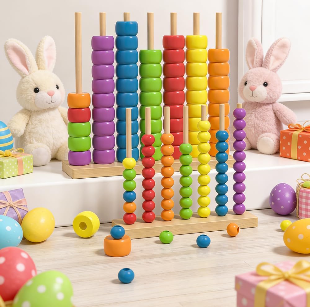 Color Matching Stacking Puzzle Game, 2026 New Fast-Paced Rainbow Ring Stacking Puzzle Game, Upgrade Wooden Color Match Challenge Game for Family Fun and Strategy Lovers (#02)