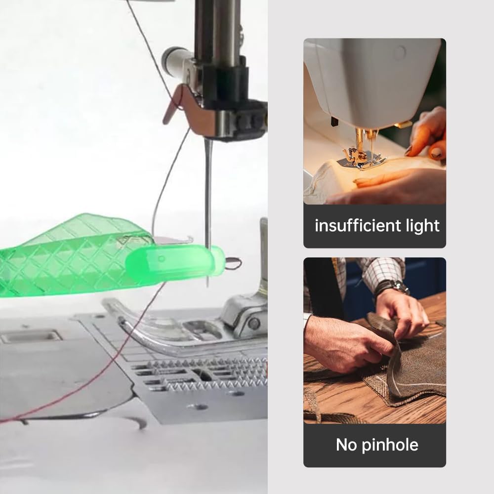 Fish Mouth Sewing Machine Needle Threader, Automatic Sewing Needle Threader Simple Needle Threader, 2024 Upgrade Loop Easy Selfthread Needle Quick Sewing Machine Threaders Tool 10PS (Green*10)