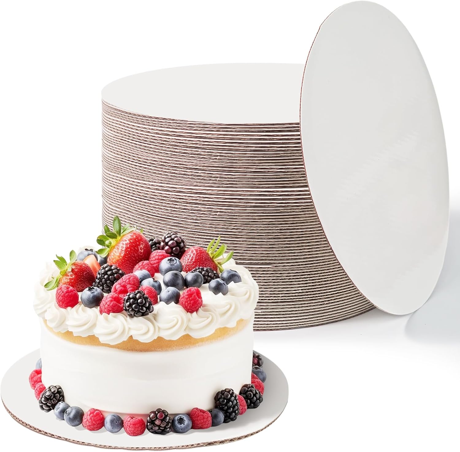 50 Pack Cake Boards 10 Inch Round,Cake Base Board,Cardboard Cakes Rounds,Pizza Cardboard Rounds,Cakes Bottom Boards for Dessert,Pizza,Wedding, Birthday,Party