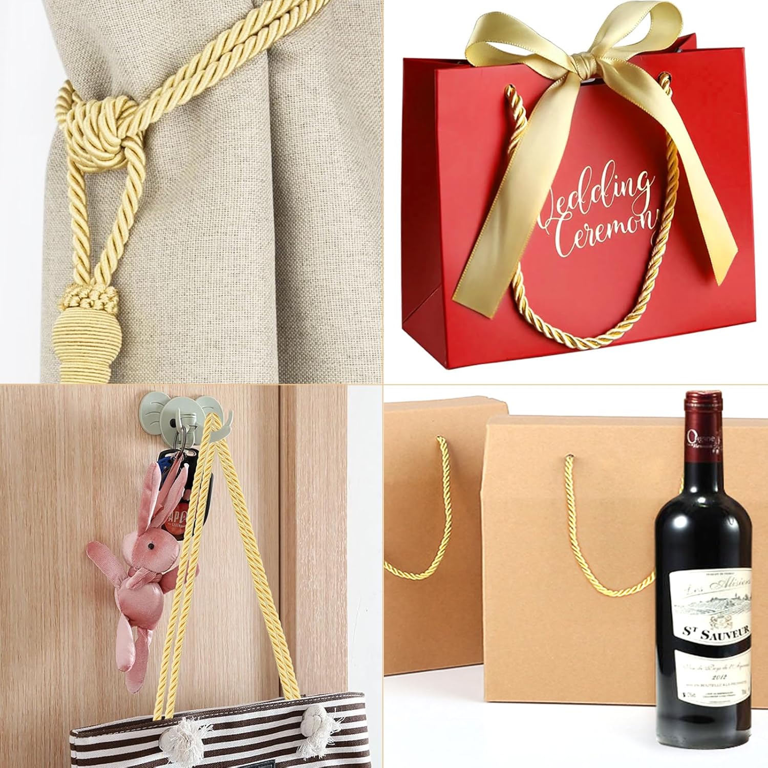 Gold Twine String and Gold Rope Bundle