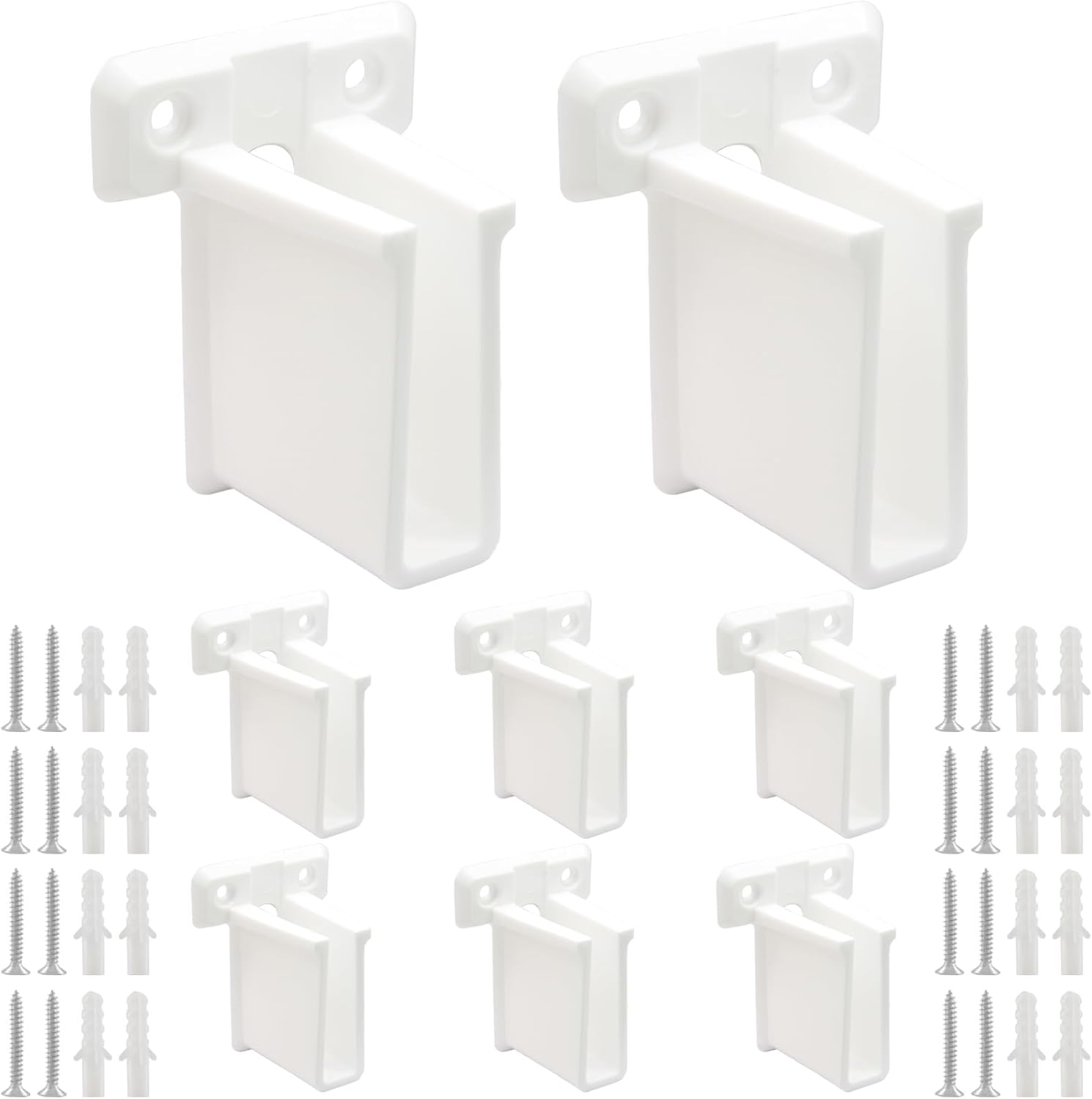 8 Pcs Wire Shelf End Brackets: Closet Maid Support, Wall Mount, White, Polyvinyl Chloride