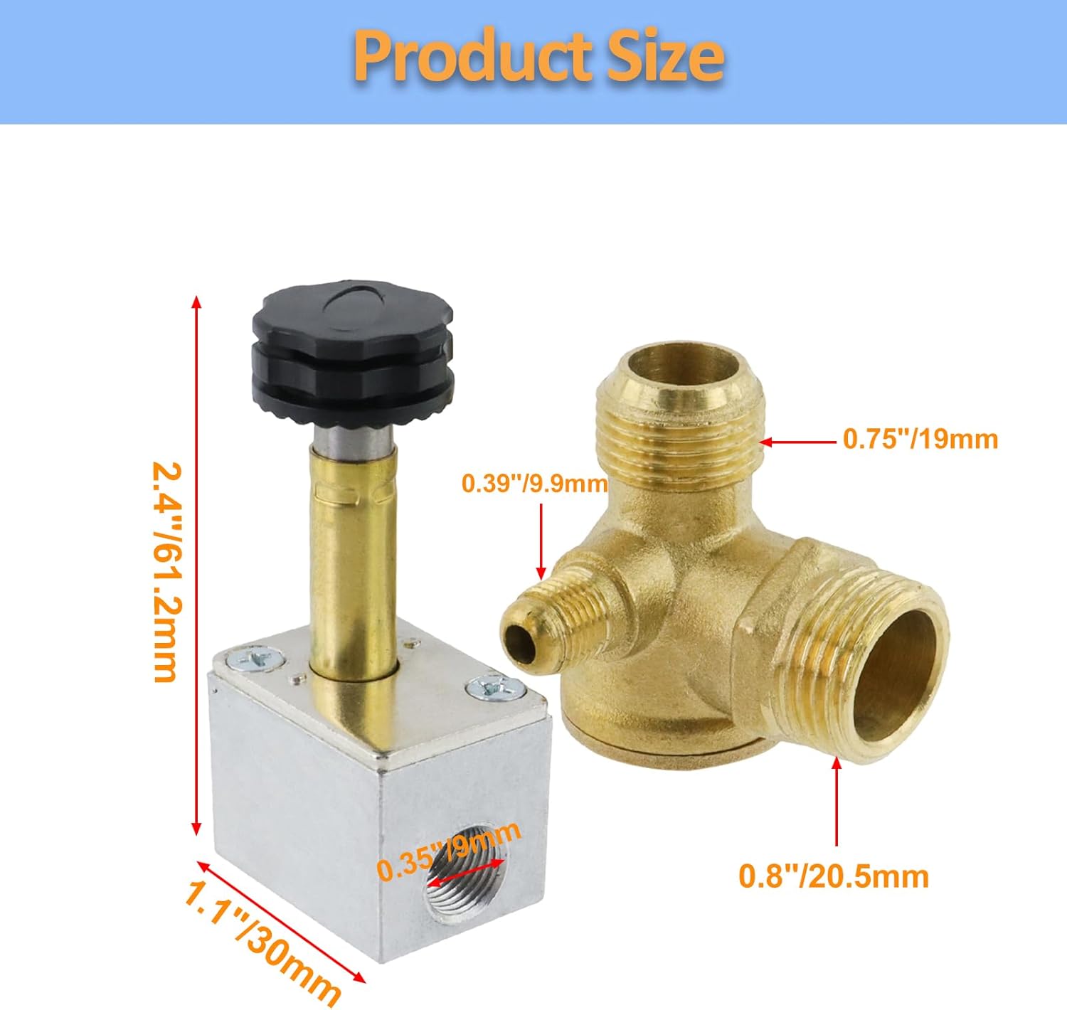 Electric Solenoid Air Valve Body 1.5KW Aluminum Power-Off Vent Exhaust Valves Body with 3 Way Valve for Air Compresspor