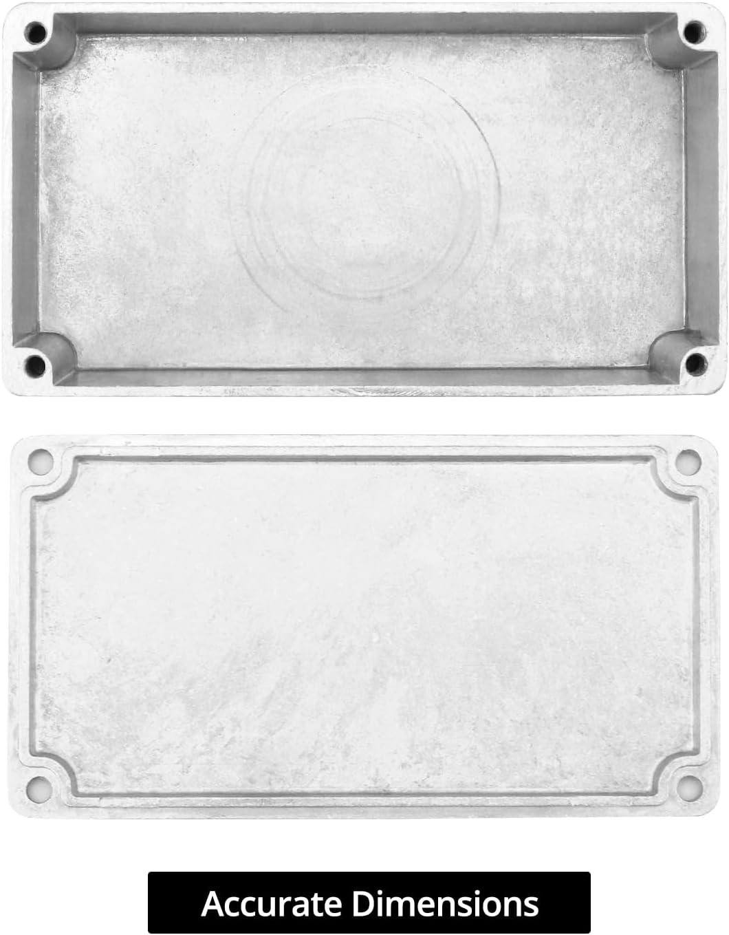 125B/1590N1 Aluminium Stomp Box Enclosures, 122 x 66 x 39.5 mm, Unfinished DIY Guitar Pedal Cases with Screws and Rubber Mats, 3 Pcs