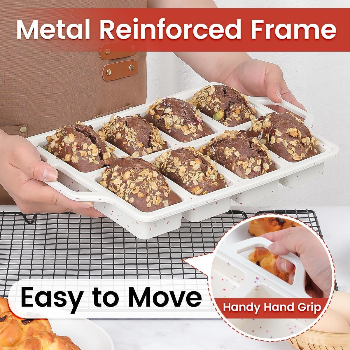 Mini Cupcake Pans, Mini Loaf Pan, Easy to Handle for Baking Mini Muffins, Mini Cupcakes, Mini Egg Bites, Mini Bread, Mini Loaf, Mini Meatloaf