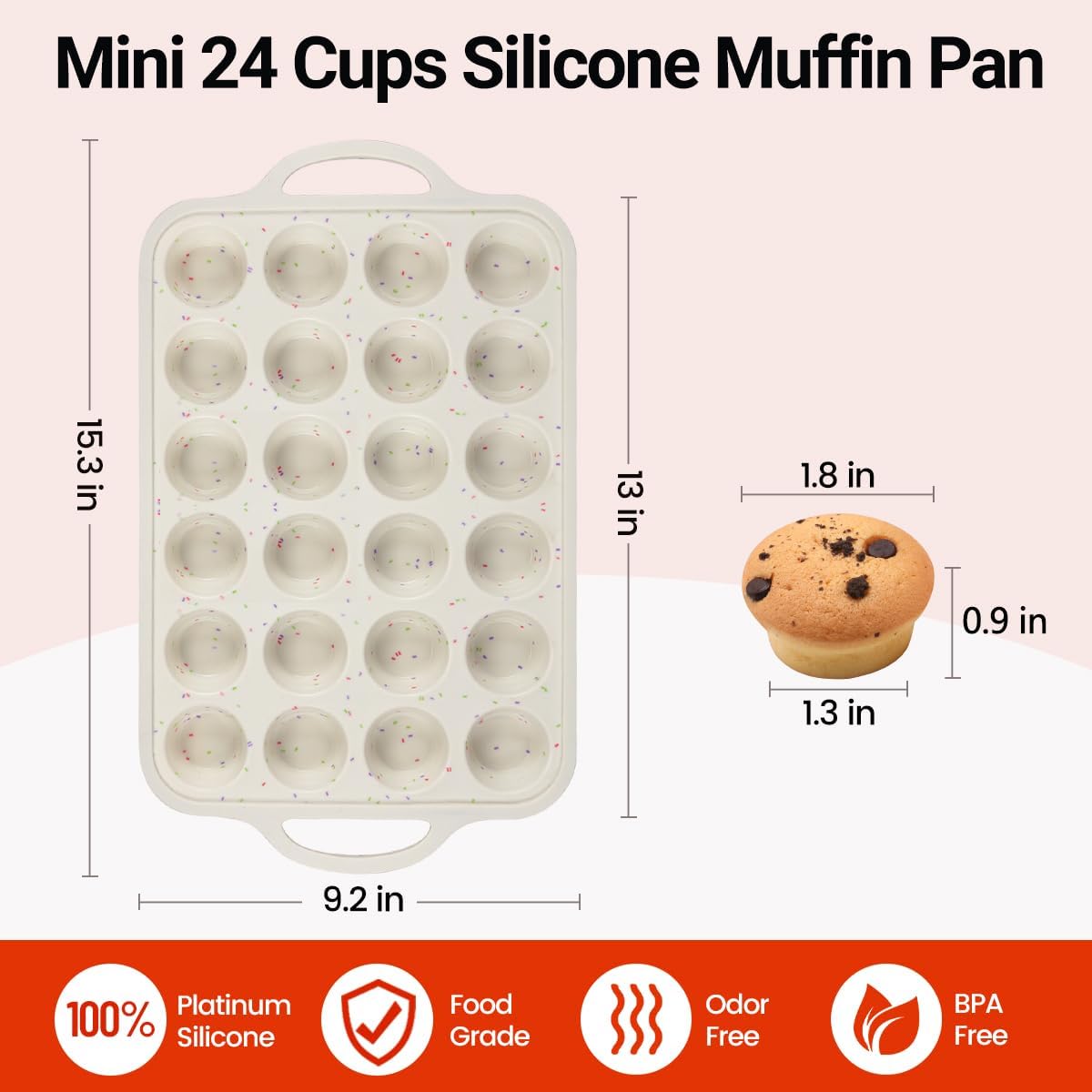 Mini Cupcake Pans, Mini Loaf Pan, Easy to Handle for Baking Mini Muffins, Mini Cupcakes, Mini Egg Bites, Mini Bread, Mini Loaf, Mini Meatloaf