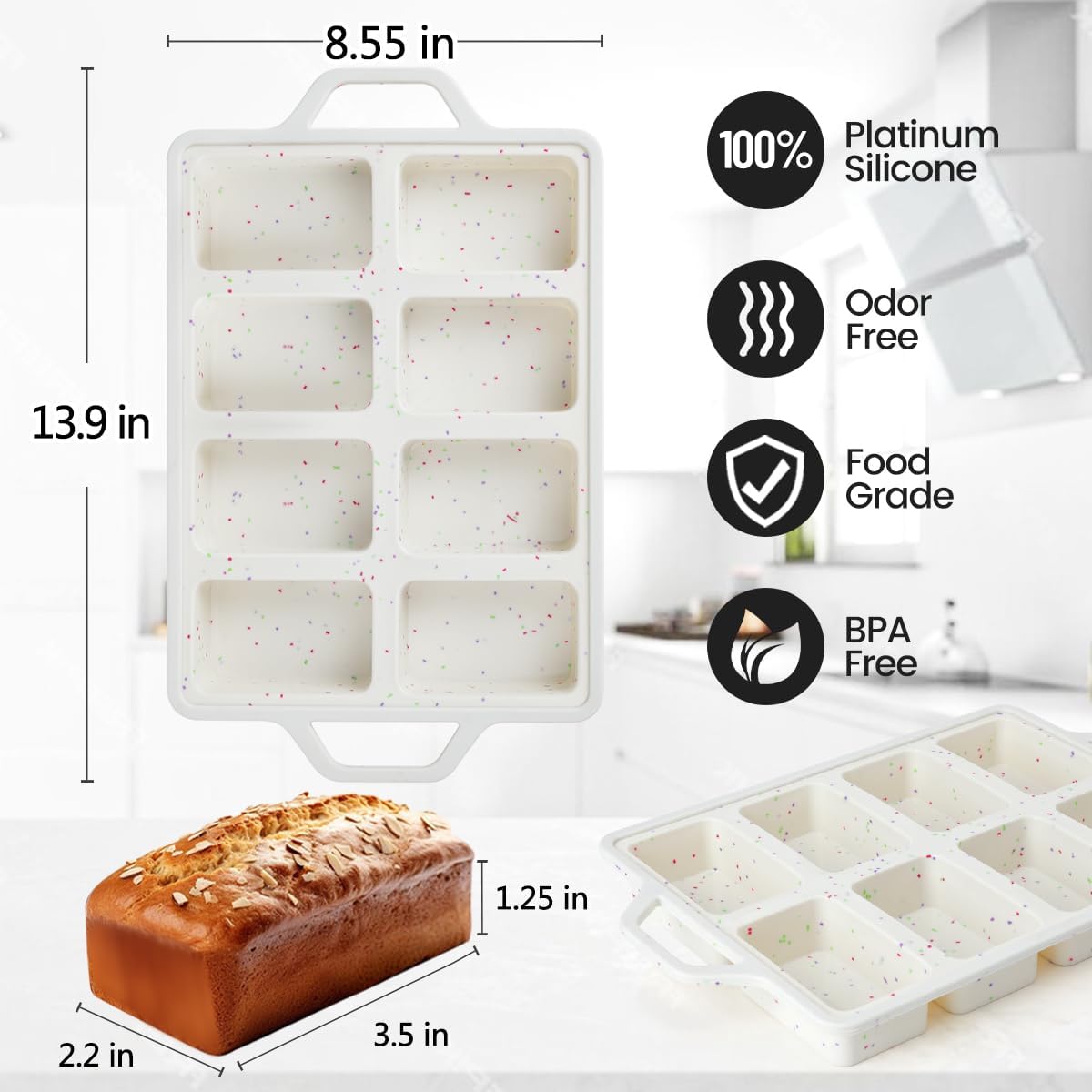 Mini Cupcake Pans, Mini Loaf Pan, Easy to Handle for Baking Mini Muffins, Mini Cupcakes, Mini Egg Bites, Mini Bread, Mini Loaf, Mini Meatloaf