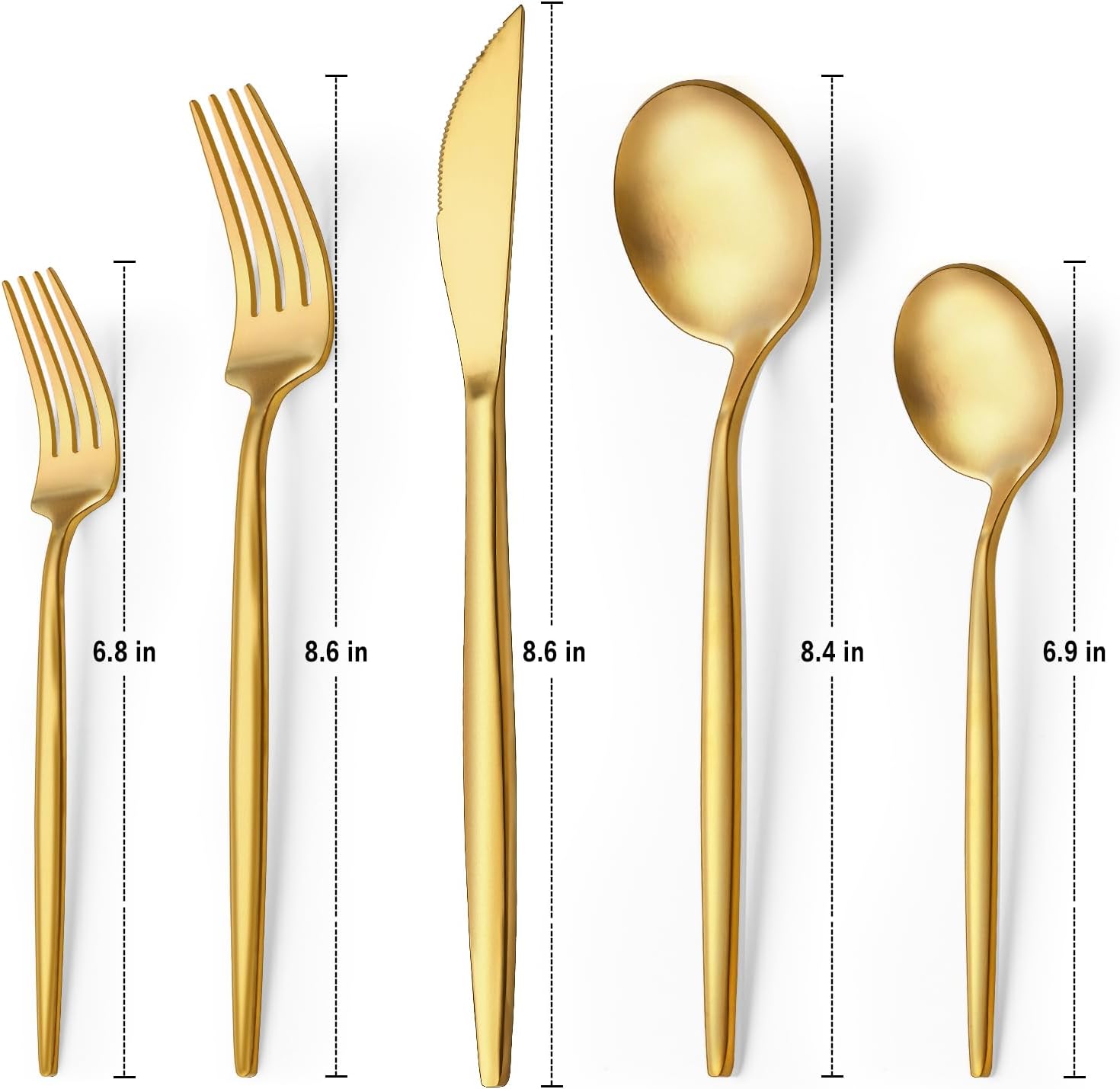 30-Piece Gold Silverware Set, Flatware Set for 6, Food-Grade Stainless Steel Cutlery Set, Includes Spoons Forks Knives, Kitchen Cutlery for Home Office Restaurant Hotel