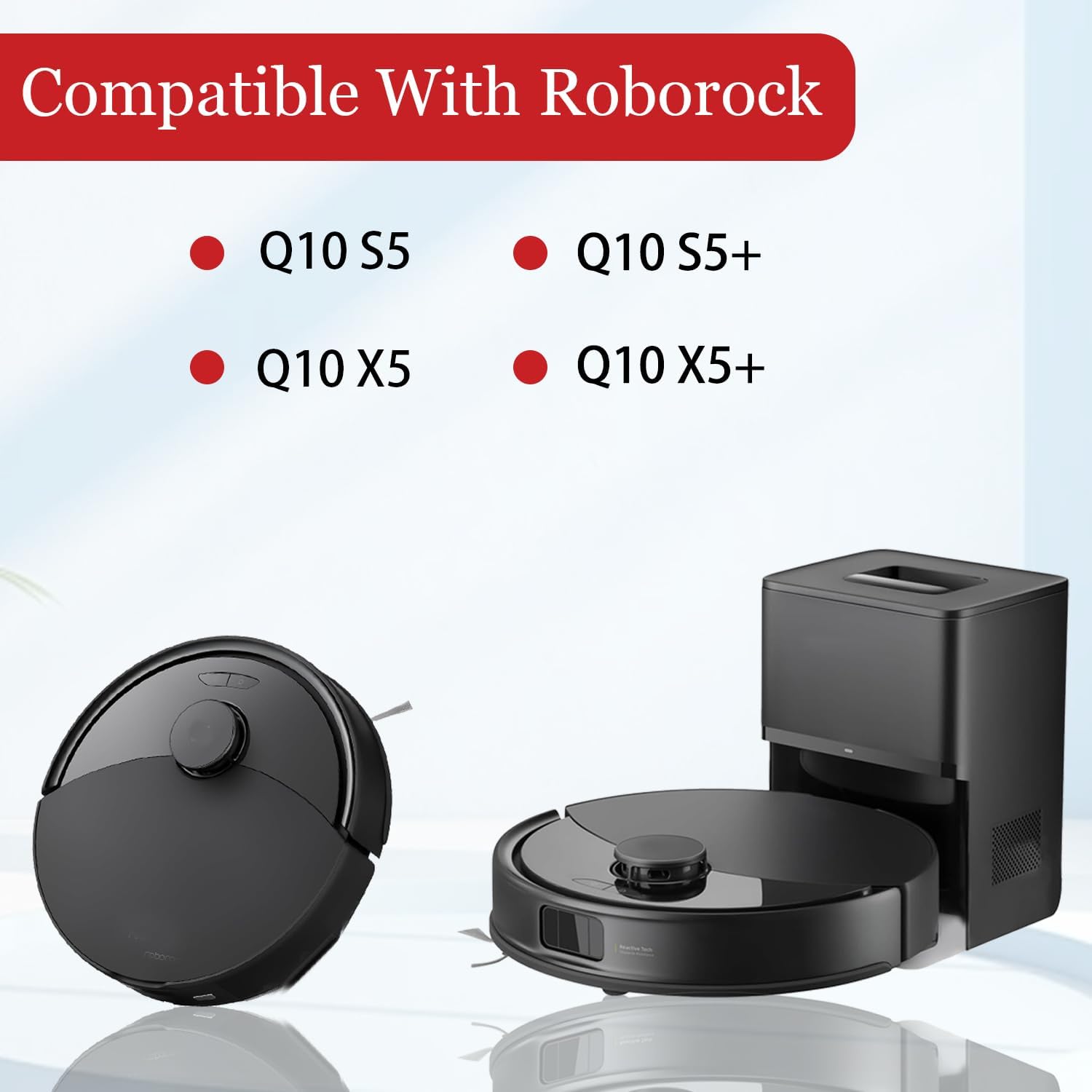Replacement Parts for Roborock Q10 S5, Q10 X5, Q10 S5+, Q10 X5+ Robot Vacuum Cleaner Accessories, 1 Main Brush, 4 Side Brushes, 4 Filters, 1 Cleaning Tool, 1 Screwdriver