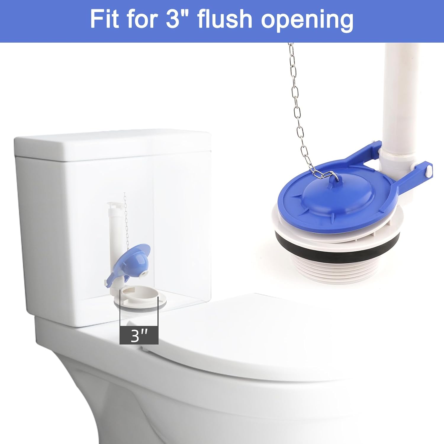 Large 3-Inch Toilet Flapper with Toilet Handle Replacement Compatible with TOTO THU068#CP Trip Lvr