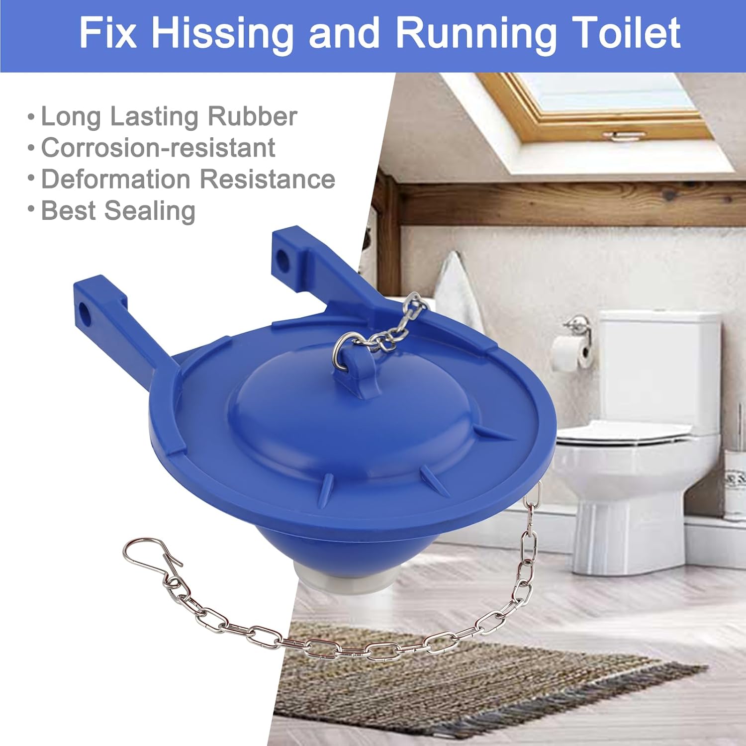 Large 3-Inch Toilet Flapper with Toilet Handle Replacement Compatible with TOTO THU068#CP Trip Lvr