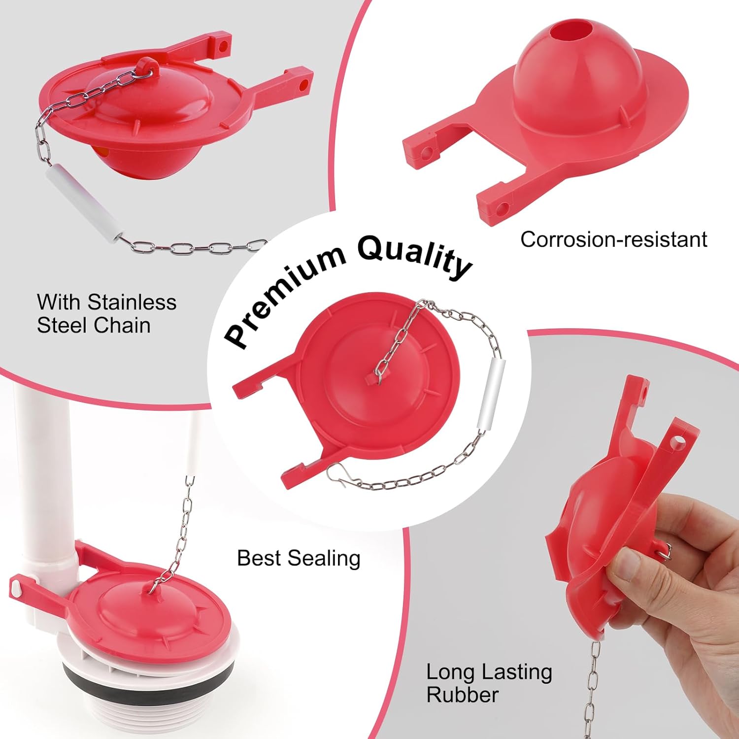 Large 3-Inch Toilet Flapper with Toilet Handle Replacement Compatible with TOTOTHU004-CP Trip Lvr