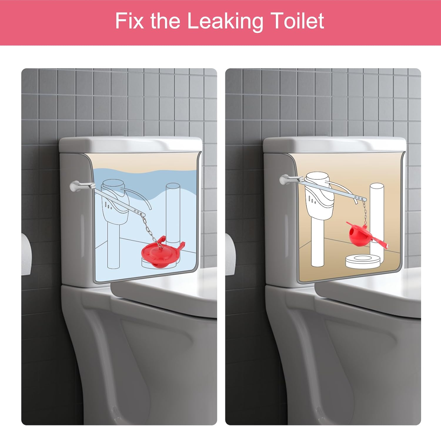 Large 3-Inch Toilet Flapper with Toilet Handle Replacement Compatible with TOTOTHU004-CP Trip Lvr