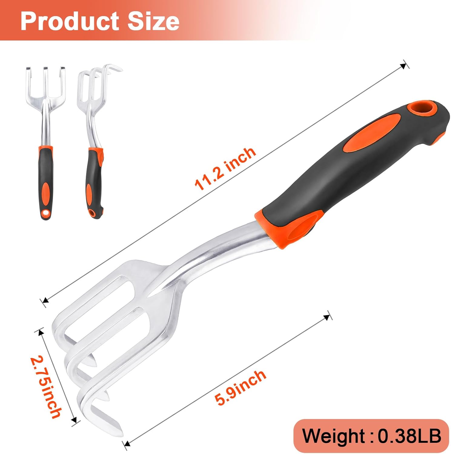 Hand Rake Garden Tool, Heavy Duty Hand Cultivators for Gardening + Garden Tools Sets, Gardening Tool Set with 39.3 in Repotting Mat