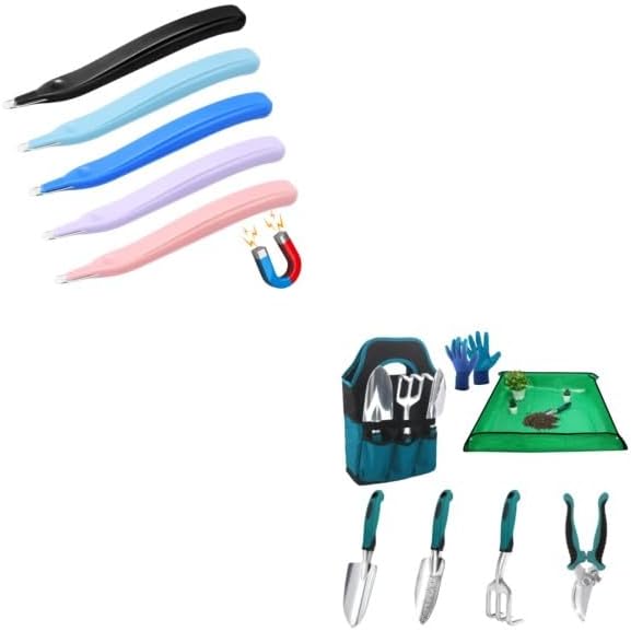 5 Pack Magnetic Staple Remover Tools, Professional Stapler Removers + Garden Tools Sets, Gardening Tool Set with 39.3 in Repotting Mat