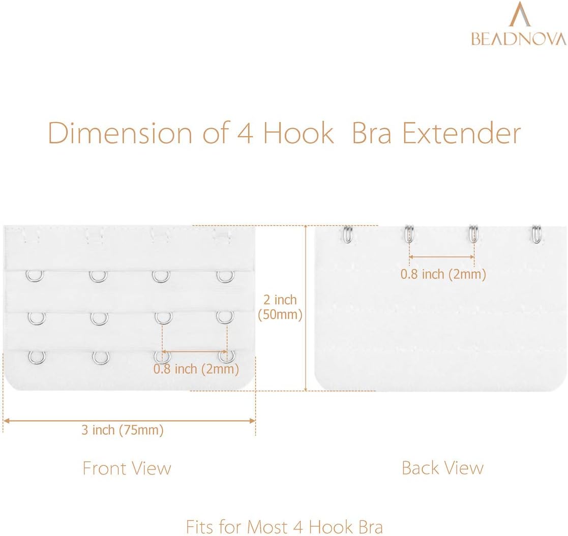 Bra Extender 4 Hook Bra Back Clips Bra Strap Extender Bra Clasp (4pcs)
