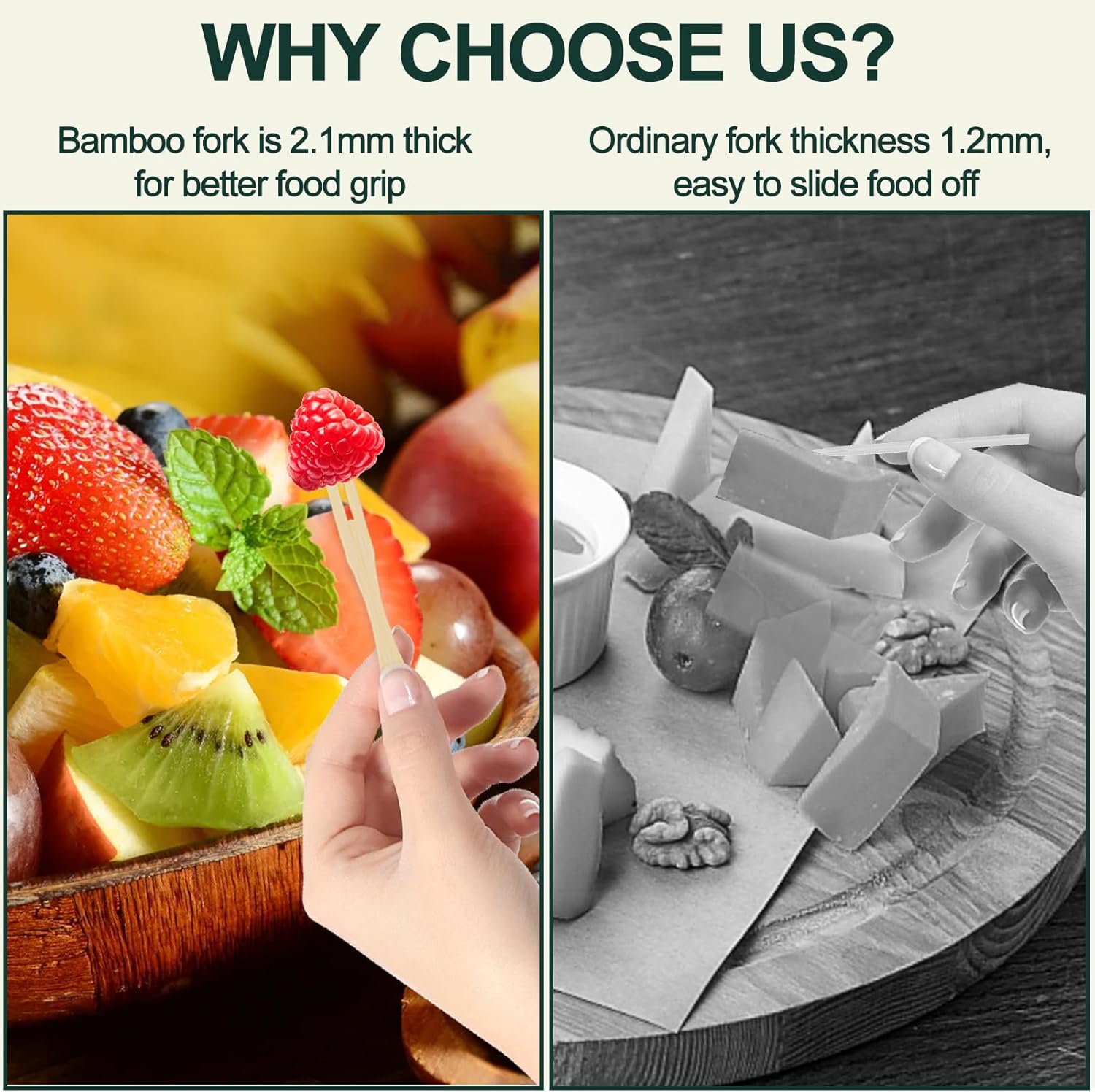 400PCS 3.5 Inch Appetizer Forks, Mini Forks, Mini Forks For Appetizers, Disposable Bamboo Forks Can Be ed For Desserts, Sandwiches, Burgers, Salads, Buffets, Drinks, Vegetables And More