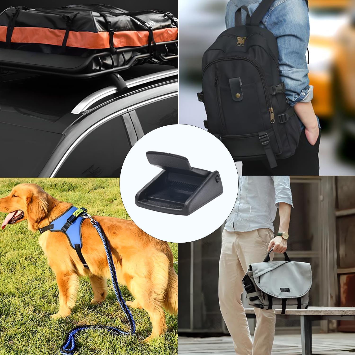 CooBigo 10Pack 1 Inch Black Cam Buckles, Plastic Toggle Buckle Clip for Pet Chest Vest, Car Roof Bag, Backpack Luggage Straps, Belt DIY Craft Accessories (25.5mm)