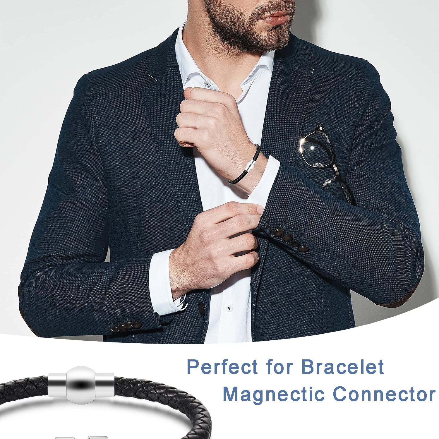 20 Pack 3mm Hole Magnetic Clasps Leather Bracelet Necklace Paracord Fashion Jewelry DIY Leathercraft Accessories Lanyard Connectors #FLQ083-3B Copper Silver-Plated