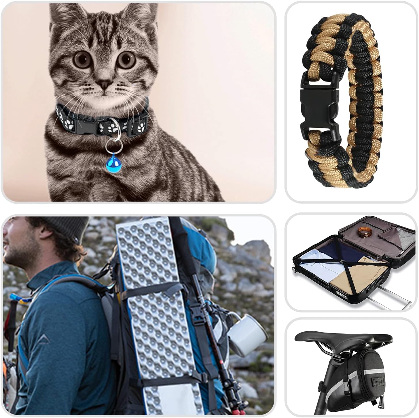CooBigo 100 Pack 3/8 Inch Curved Contoured Paracord Bracelet Clips Plastic Quick Side Release Buckles for Paracord Bracelets Clasps Masks Dog Collar Straps Accessories